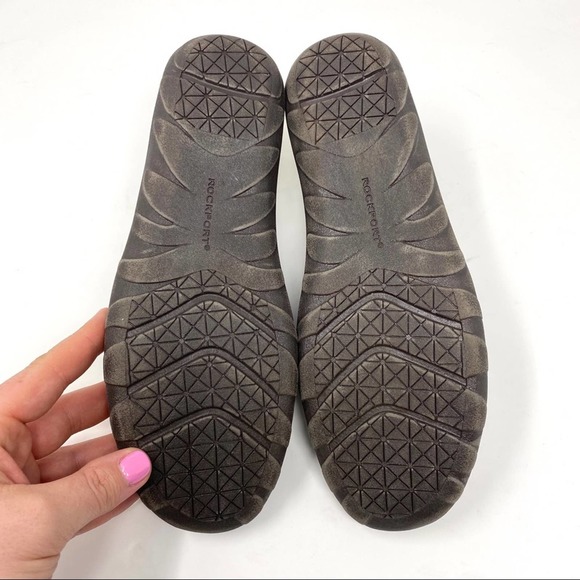 NWOB Cobb Hill Rockport Amalie Taupe Leather Brown Zipper Slip On Loafers - Picture 8 of 11